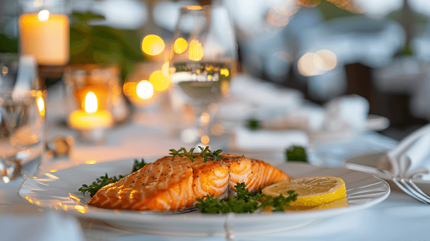 ארוחת סלמון כשרה להדגשת הגיוון הקולינרי